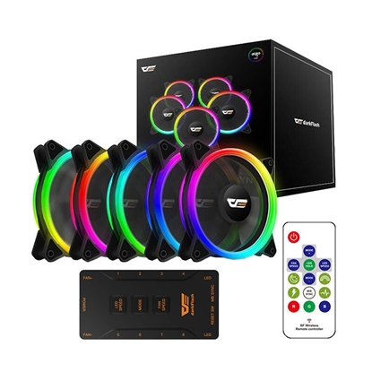 Изображение Darkflash Computer Fan Set ARGB Darkflash DR12 Pro 5in1 120x120 (black)