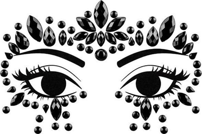 Attēls no Dekoracja na twarz Krysztaki czarne 15x9cm