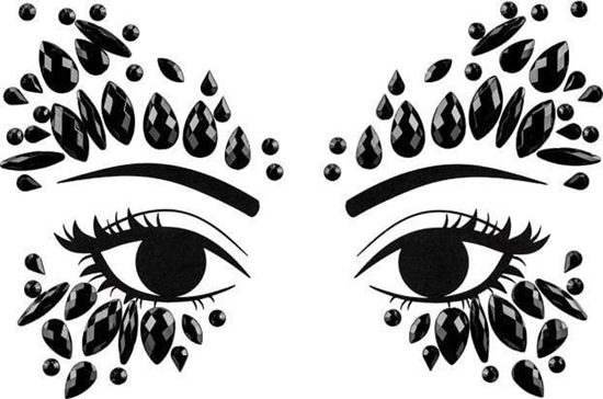 Picture of Dekoracja na twarz Krysztaki czarne 15x9cm