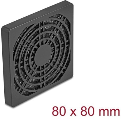 Изображение Delock Fan Grill with Dust Filter 80 x 80 mm black