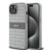 Picture of DKNY DKNY Leather Mono Stripe & Metal Logo case for iPhone 15 Plus / 14 Plus - beige