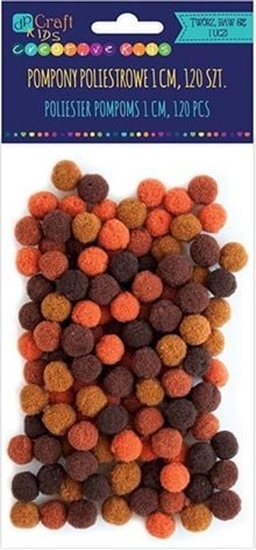 Picture of DP Craft Pompony poliestrowe DPCRRAFT 1cm mix brzowy 120szt. Dalprint