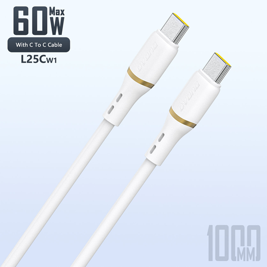 Picture of Dudao L25C USB-C - USB-C Silicone Cable 60W 1m - W