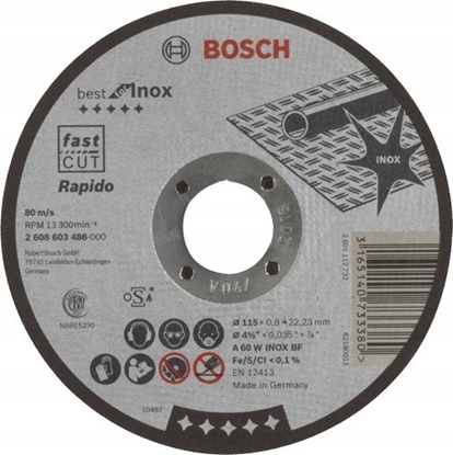 Picture of Abrazīvais griešanas disks Bosch Best for Inox 2608603486; 115x22,23 mm