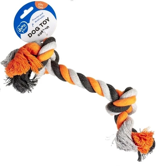 Picture of DUVO+ ZABAWKA SZNUR 2 WZY               POMARACZOWO-SZARY 35cm    4705013
