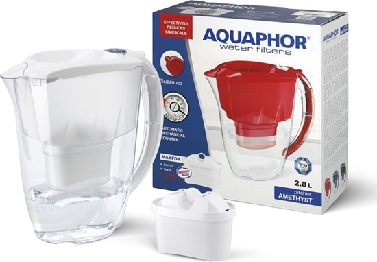 Picture of Dzbanek filtrujcy Aquaphor Amethyst 2,8 l z ebrowan pokrywk biay + 1 wkad Maxfor Plus