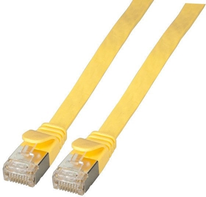 Picture of EFB EFB- Electronic - Patch- Cable - RJ- 45 (M) to RJ- 45 (M) - 25 cm - U/FTP - CAT 6a - shaped, flat - yellow (K5545GE.0,25)