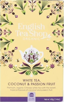 Picture of English Tea Shop Herbata biaa z traw cytrynow, kakao, imbirem, marakuj i kokosem (20x2) BIO 40 g