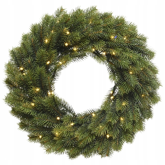 Picture of Everlands Winnipeg pine wreath with lights, warm white