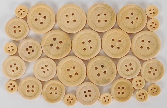 Picture of FANDY Guziki drewnianie 02 natural