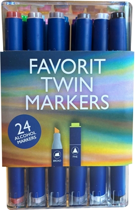Attēls no Favorit Twin Markers, Dual 2-i-1 tusch - 24 stk i æske