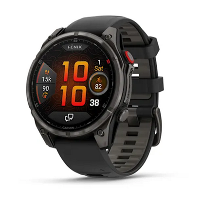 Attēls no fenix 8 Pro - 47 mm  AMOLED  Sapphire  Carbon grey DLC titanium with Black/pebble grey silicone band 753759350918