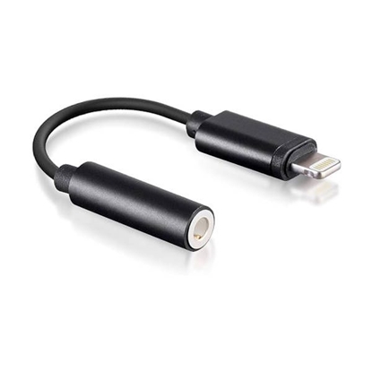 Attēls no Forever Lightning uz 3.5mm Audio Austiņu Ligzdas Adapteris (A1749 / MMX62ZM/A Analogs) 10cm Black