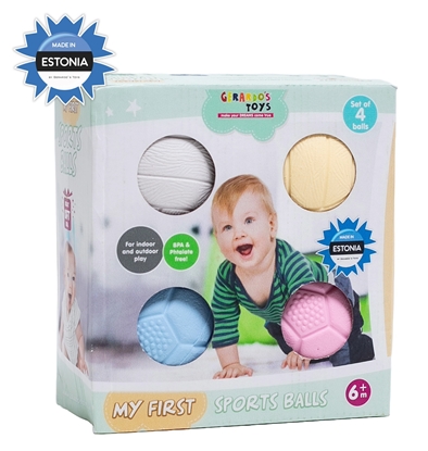 Picture of Gerardo's Toys masāžas- sensoro bumbiņu komplekts mazuļiem, 4 gab.