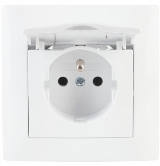 Изображение Gniazdo pojedyncze z klapk i uziemieniem VCX WESA LC 52 Biay