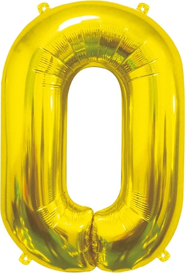 Изображение GoDan Balon foliowy B&C Cyfra 0, zota, 85 cm