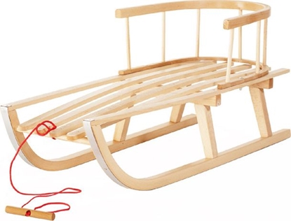 Attēls no GreenBlue Sanki drewniane z oparciem brzowe (GB136)