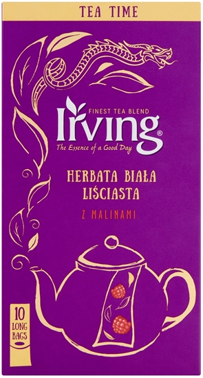 Picture of Herbata biaa z malinami Irving 10x4g long bags