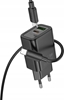 Picture of HOCO adowarka sieciowa USB A + Typ C + kabel Typ C do Lightning PD QC3.0 3A 30W N63 czarna