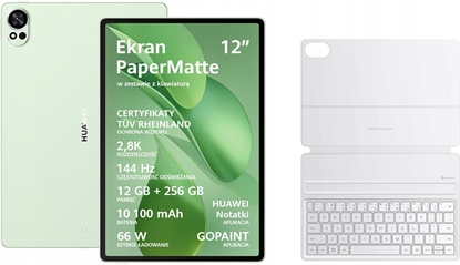 Изображение Huawei Matepad 12X 2025 12/256GB PaperMatte WiFi zielony + klawiatura + rysik