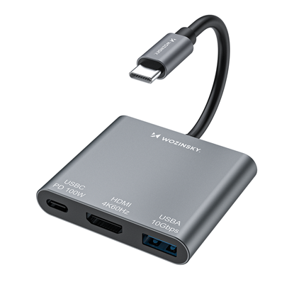 Attēls no Hub Wozinsky WHCH-01 USB-C PD 100W HDMI 4K@30Hz US