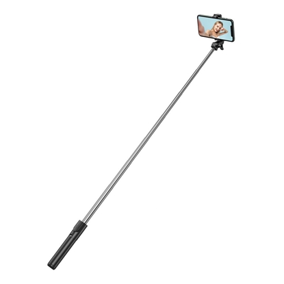 Изображение Selfie stick Hurtel Selfie stick WHS1Y teleskopowy tripod 1m z uchwytem na telefon - czarny