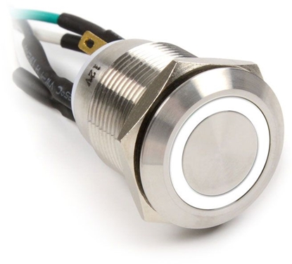 Attēls no Impactics Przycisk Power do komputera 19mm, IP67, biay LED (LAN_22_IP67_VA_WH_1)