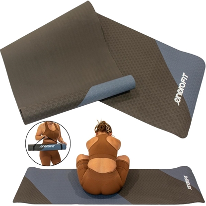 Attēls no JOGAS UN FITNESA PAKLĀJS TPE PRETSLĪDĒJOŠS MELNS UN ZILS ENERO FIT