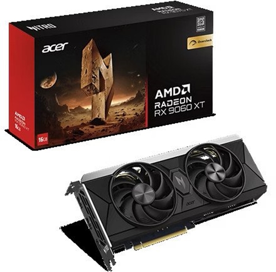 Picture of Karta graficzna Acer Nitro Radeon RX 9060 XT 16 GB OC z procesorem AMD, 16 GB pamici GDDR6, port HDMI: 1, zcze PCI Express 5.