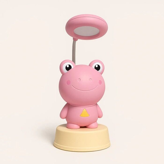Изображение Kiddyz NL2 Space Froggy Kids Night Light Desk Lamp (20x10cm) with USB Power & pencil sharpener Pink