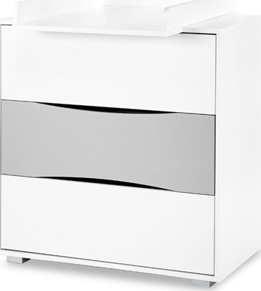 Attēls no Klups Komoda su vystymo lenta Nati, balta/pilka