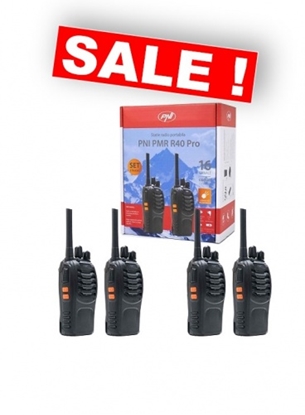 Picture of Komplekts ar 4 rācijām PMR R40 PRO, akumulatori, lādētāji un austiņas iekļautas komplektā