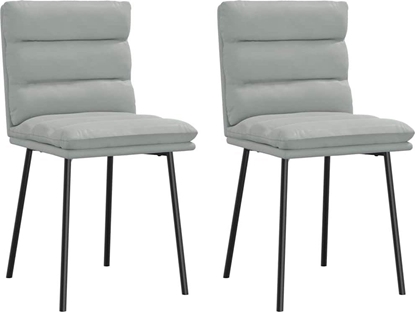 Attēls no Krzesa stoowe, 2 szt., jasnoszare, aksamitne