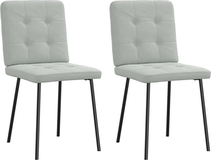 Attēls no Krzesa stoowe, 2 szt., jasnoszare, aksamitne