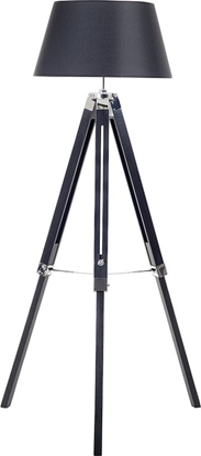 Изображение Lampa podogowa Beliani Lampa podogowa drewniana czarna MADEIRA