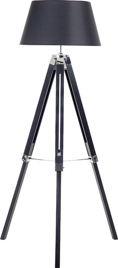 Picture of Lampa podogowa Beliani Lampa podogowa drewniana czarna MADEIRA