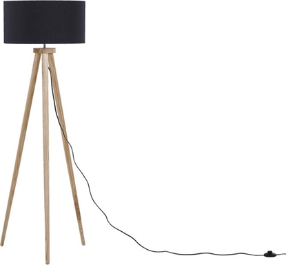 Изображение Lampa podogowa Beliani Lampa podogowa drewniana czarna NITRA