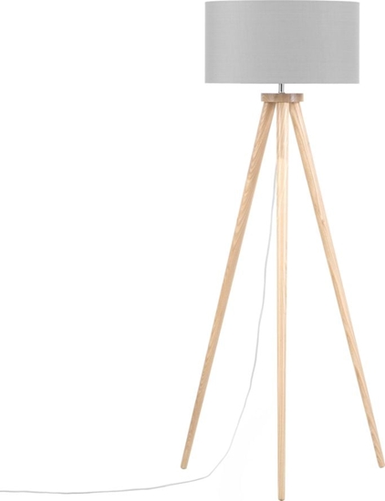 Изображение Lampa podogowa Beliani Lampa podogowa drewniana szara NITRA