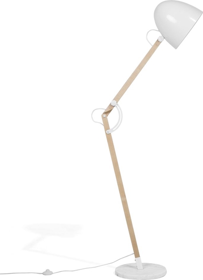 Picture of Lampa podogowa Beliani Lampa podogowa regulowana drewniana biaa HETTON