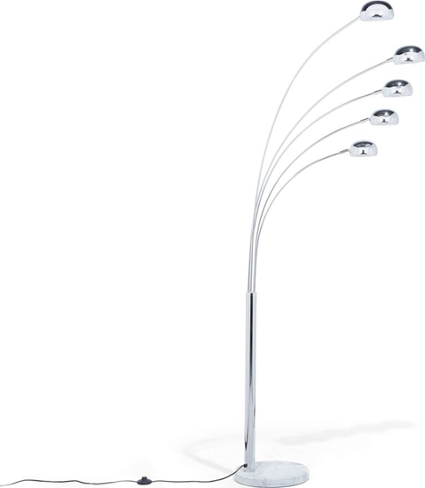 Изображение Lampa podogowa Beliani Lampa podogowa regulowana metalowa srebrna FLINDERS