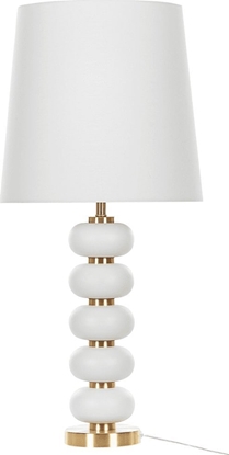Picture of Lampa stoowa Beliani Lampa stoowa biaa ze zotym FRIO
