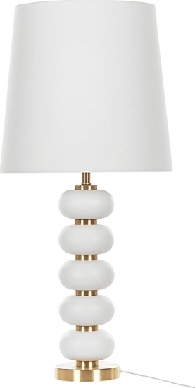 Picture of Lampa stoowa Beliani Lampa stoowa biaa ze zotym FRIO