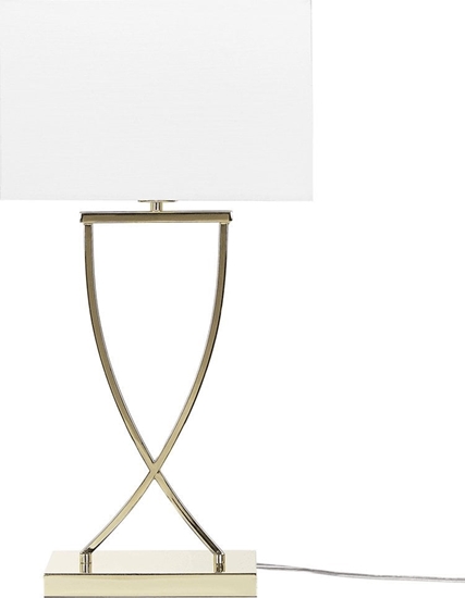 Picture of Lampa stoowa Beliani Lampa stoowa metalowa zota z biaym YASUNI