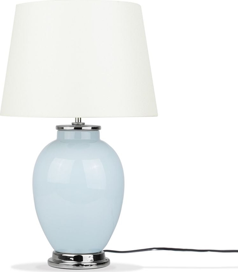 Изображение Lampa stoowa Beliani Lampka nocna ceramiczna niebieska BRENTA