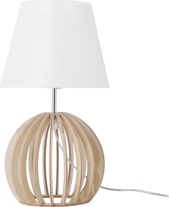 Picture of Lampa stoowa Beliani Lampka nocna drewniana biaa SAMO
