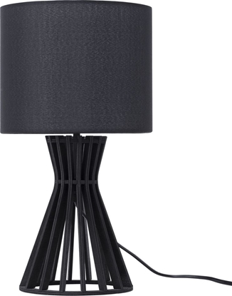 Picture of Lampa stoowa Beliani Lampka nocna drewniana czarna CARRION