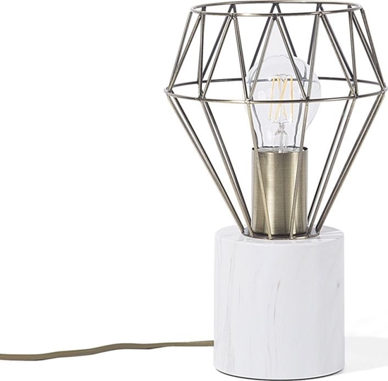 Picture of Lampa stoowa Beliani Lampka nocna metalowa zota MOONI