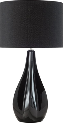 Изображение Lampa stoowa Beliani Lampka nocna porcelanowa czarna SANTEE