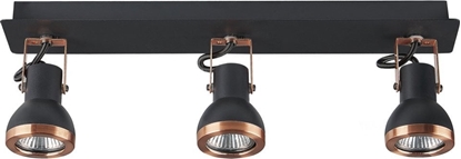 Picture of Lampa sufitowa Beliani Lampa sufitowa 3-punktowa prostoktna metalowa czarna z miedzianym BARO!