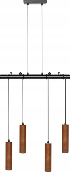 Изображение Lampa wiszca Beliani Lampa wiszca 4-punktowa drewniana ciemna TUTAKI